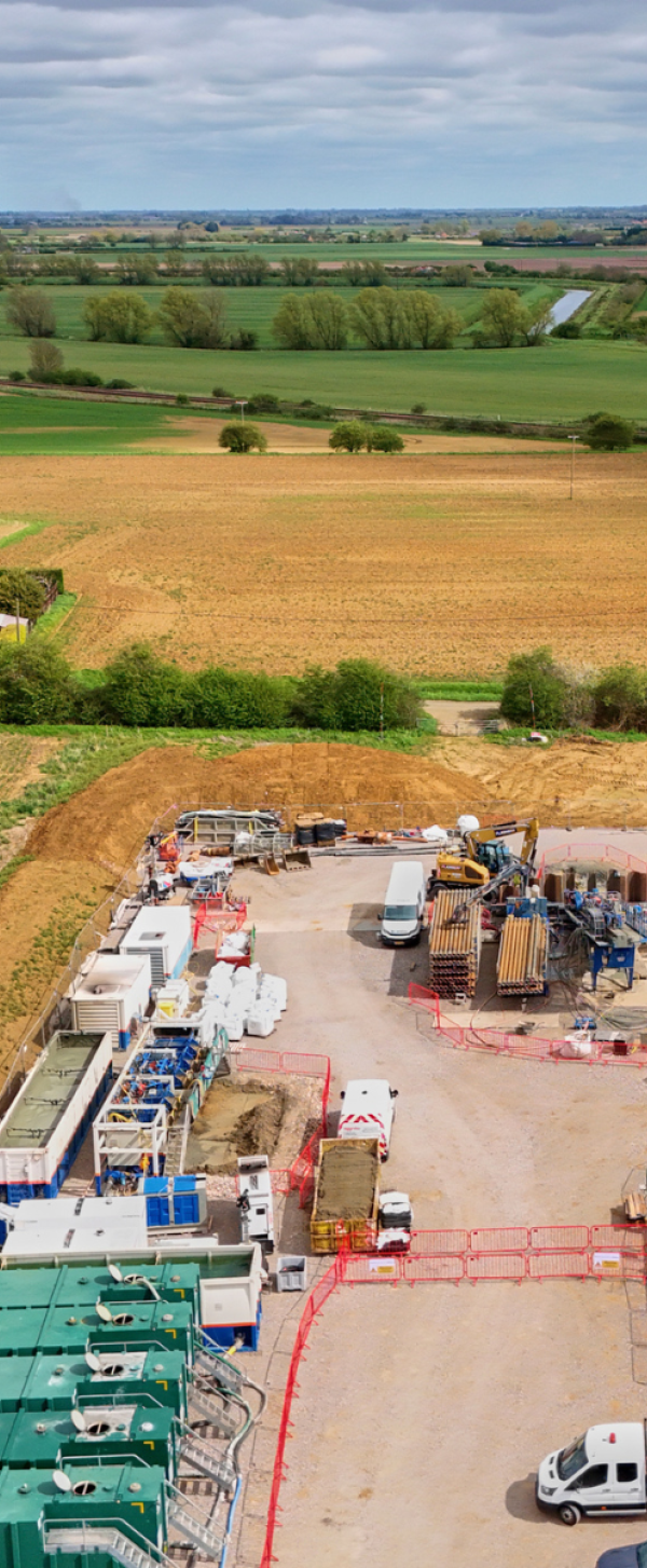 videos Aerial shot showing drilling area, and fields beyond